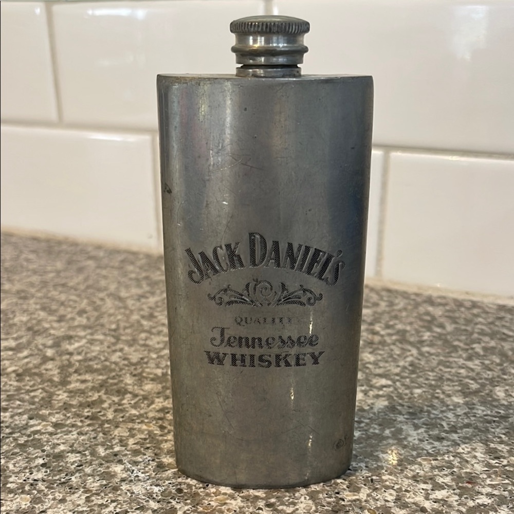 Jack Daniels Vintage Whiskey Pewter Flask